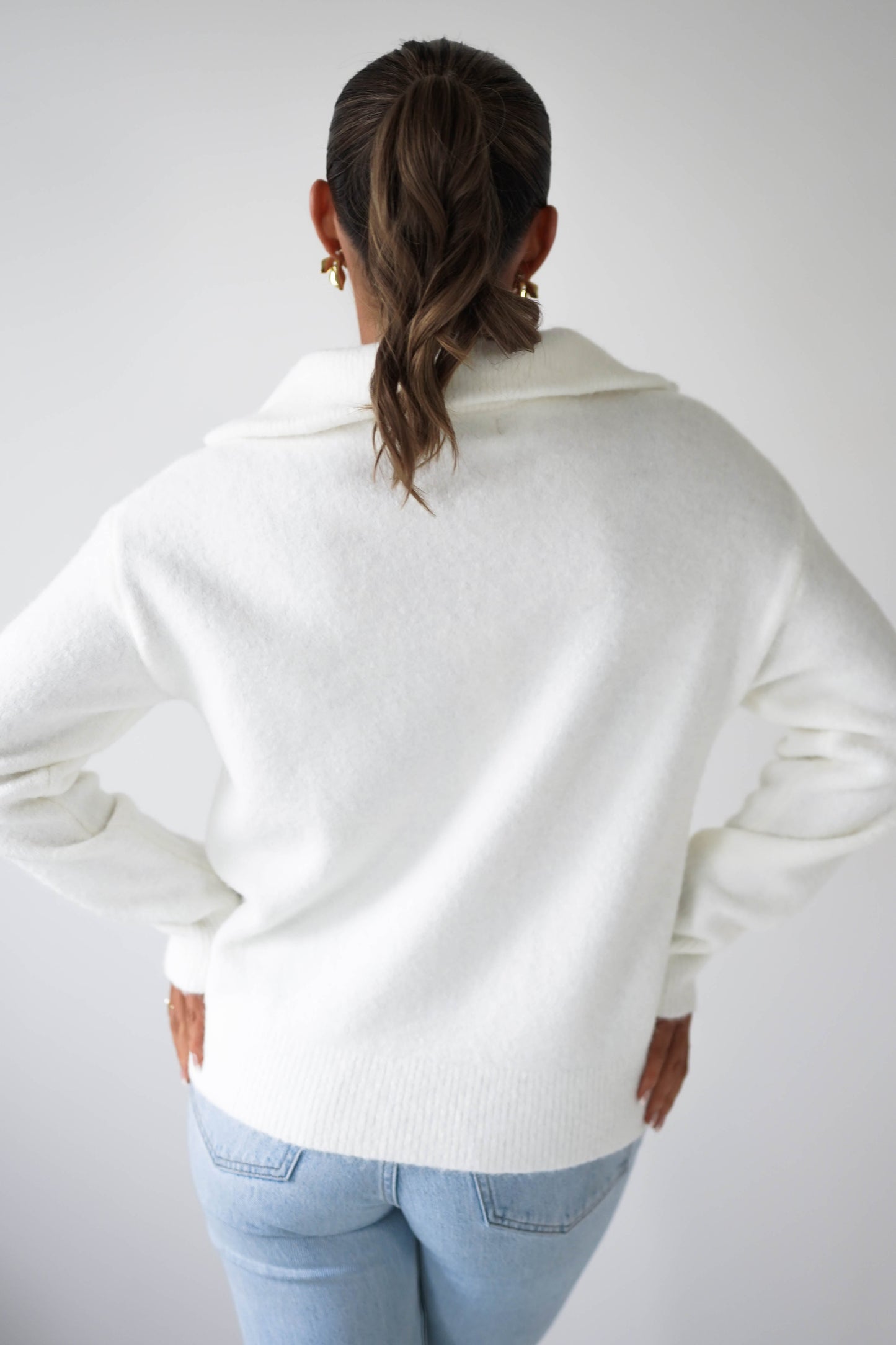 Antolella Jersey de cuello para invierno Blanco