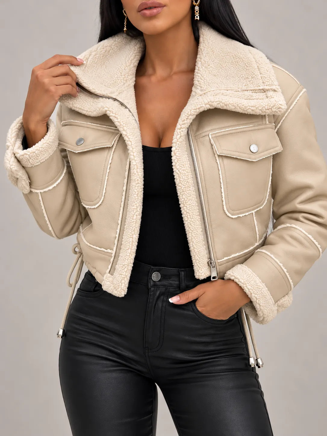 Gloria Chaqueta de piel imitación de piel de oveja
