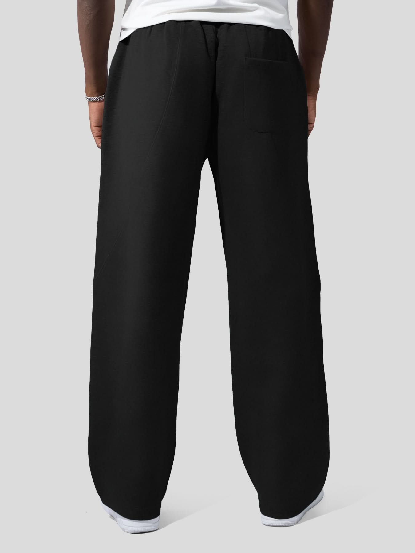Esteban pantalones de pierna ancha con cordón de ajuste de otoño y con diseño curvo