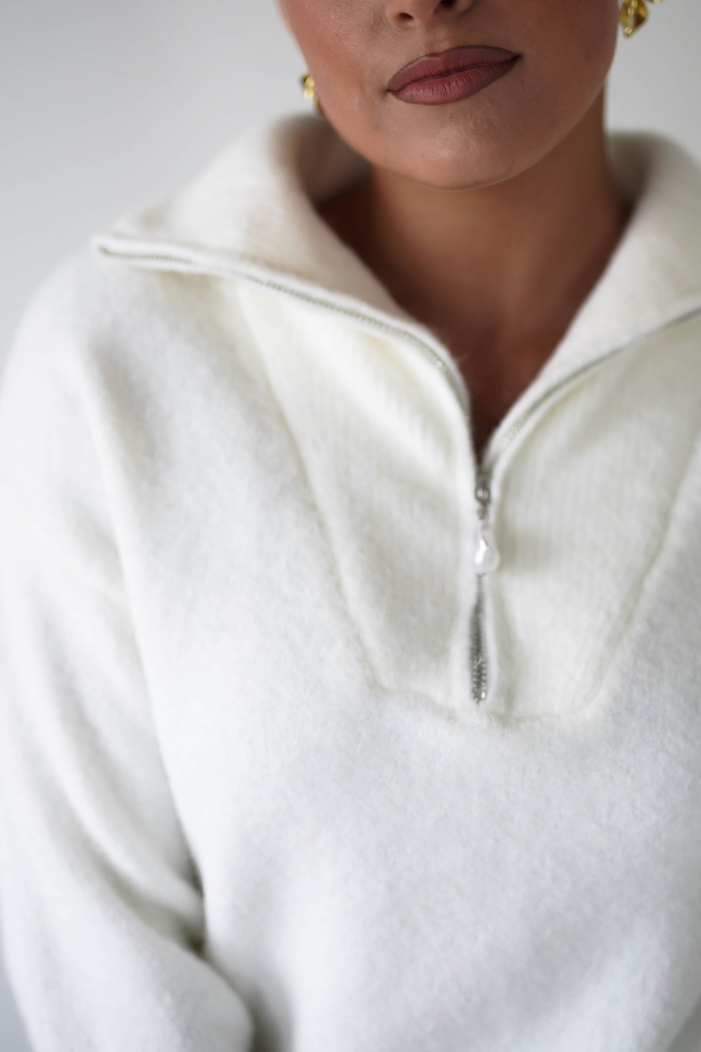 Antolella Jersey de cuello para invierno Blanco