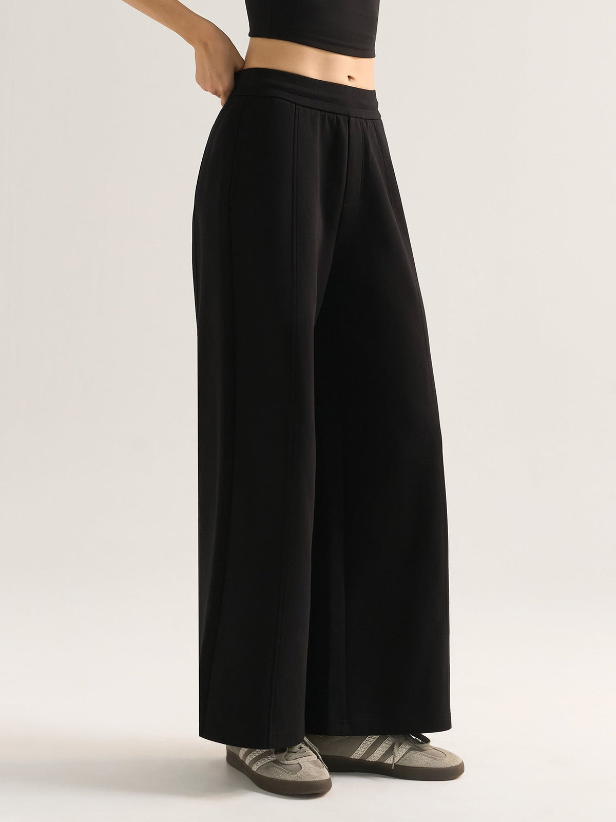 Julieta Pantalones de mezcla de algodón y corte ancho