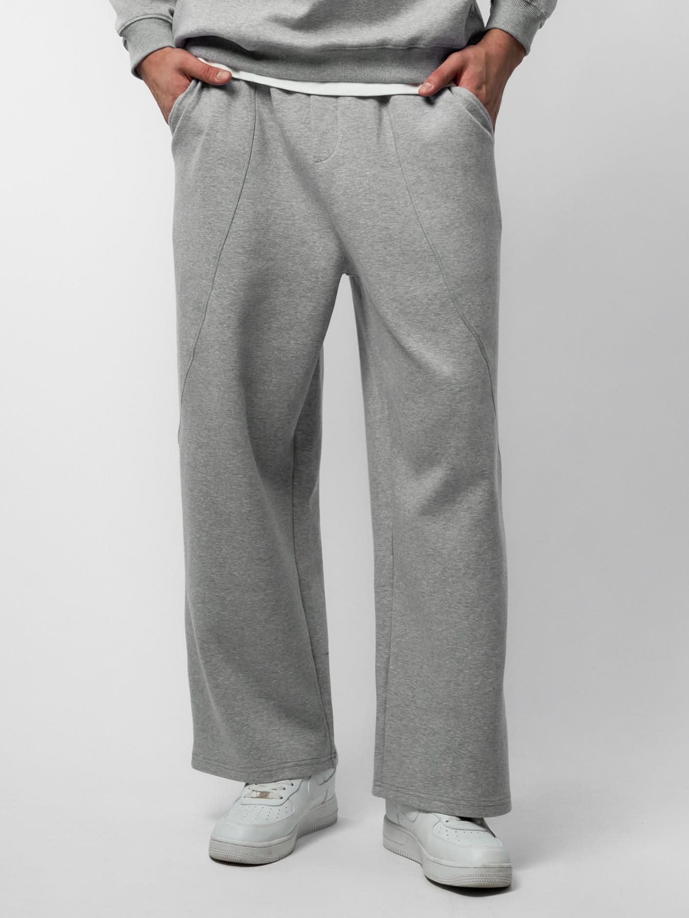Esteban pantalones de pierna ancha con cordón de ajuste de otoño y con diseño curvo
