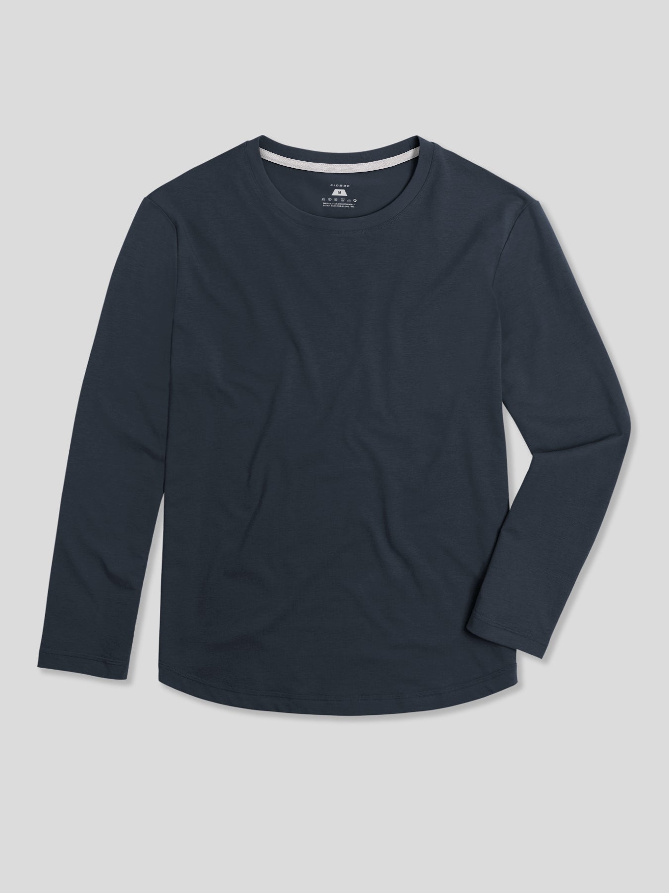 Camilo camiseta de manga larga con bajo curvo corte clásico