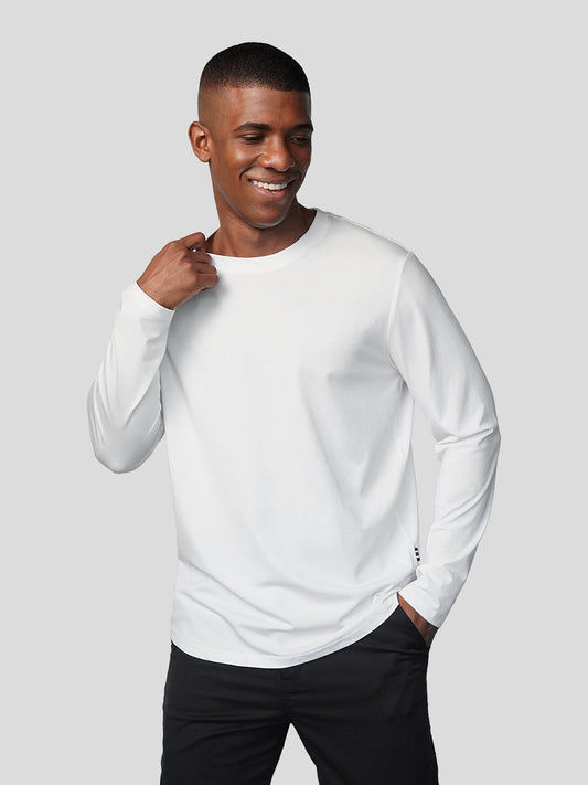 Camilo camiseta de manga larga con bajo curvo corte clásico