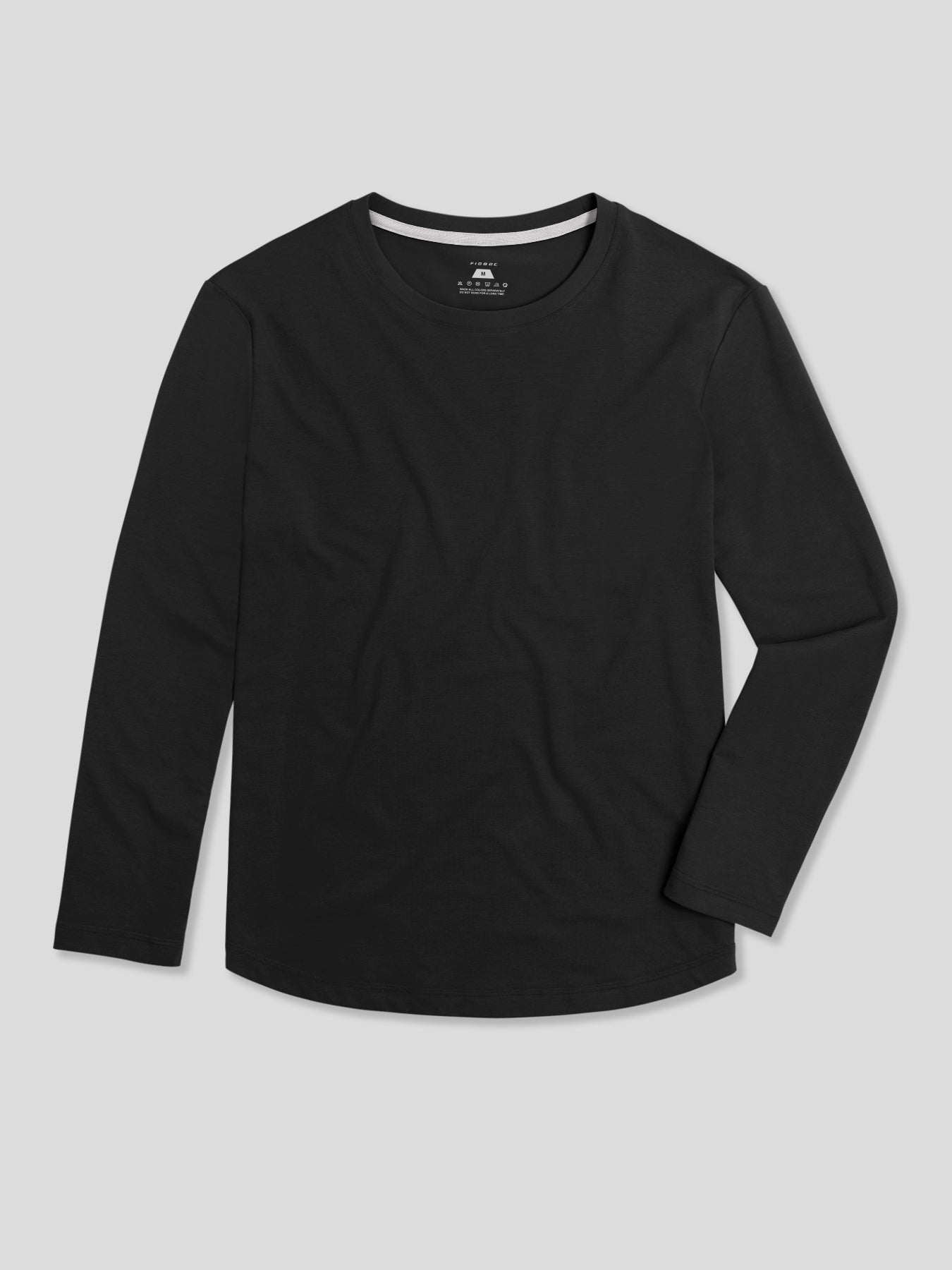 Camilo camiseta de manga larga con bajo curvo corte clásico