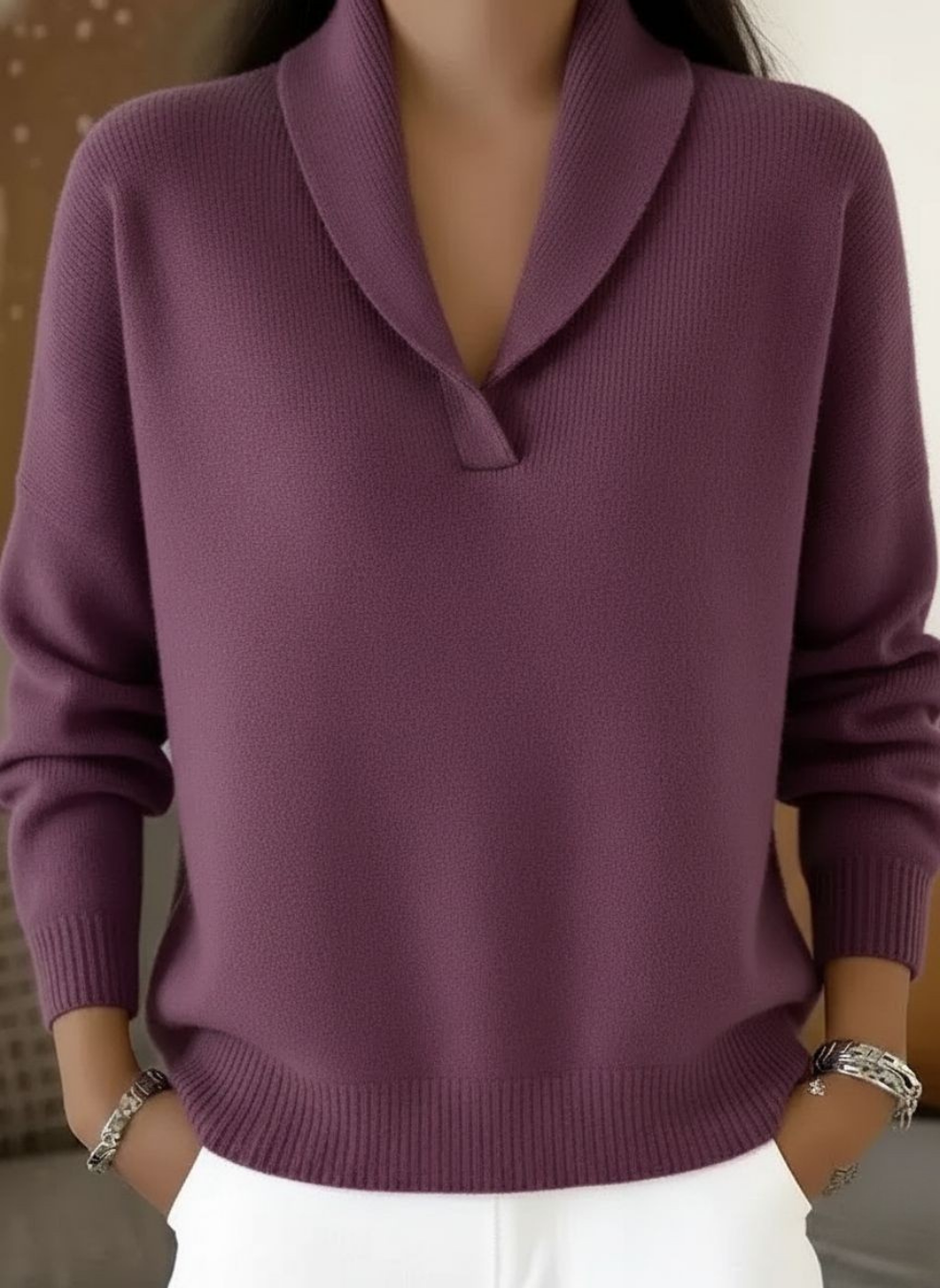 Noelia Jersey con cuello en V