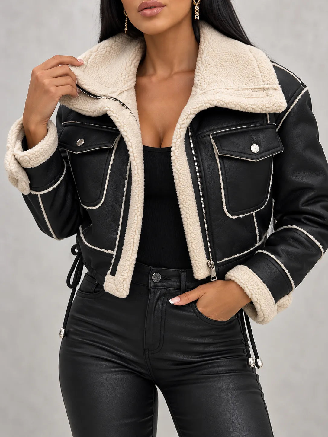 Gloria Chaqueta de piel imitación de piel de oveja