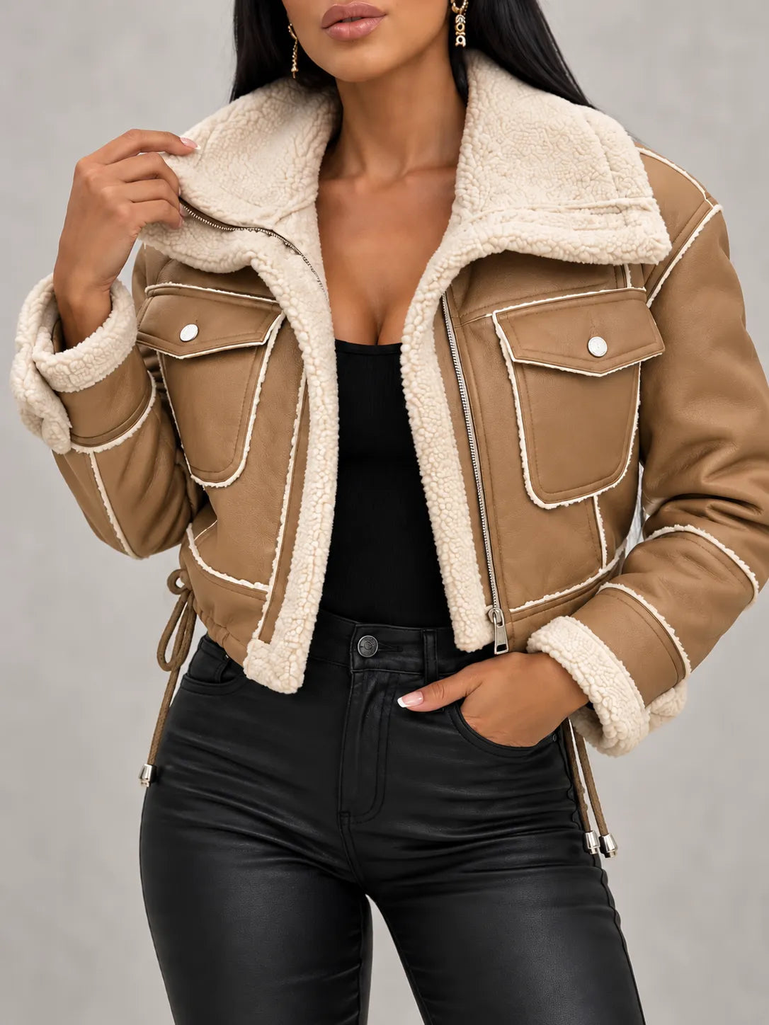 Gloria Chaqueta de piel imitación de piel de oveja