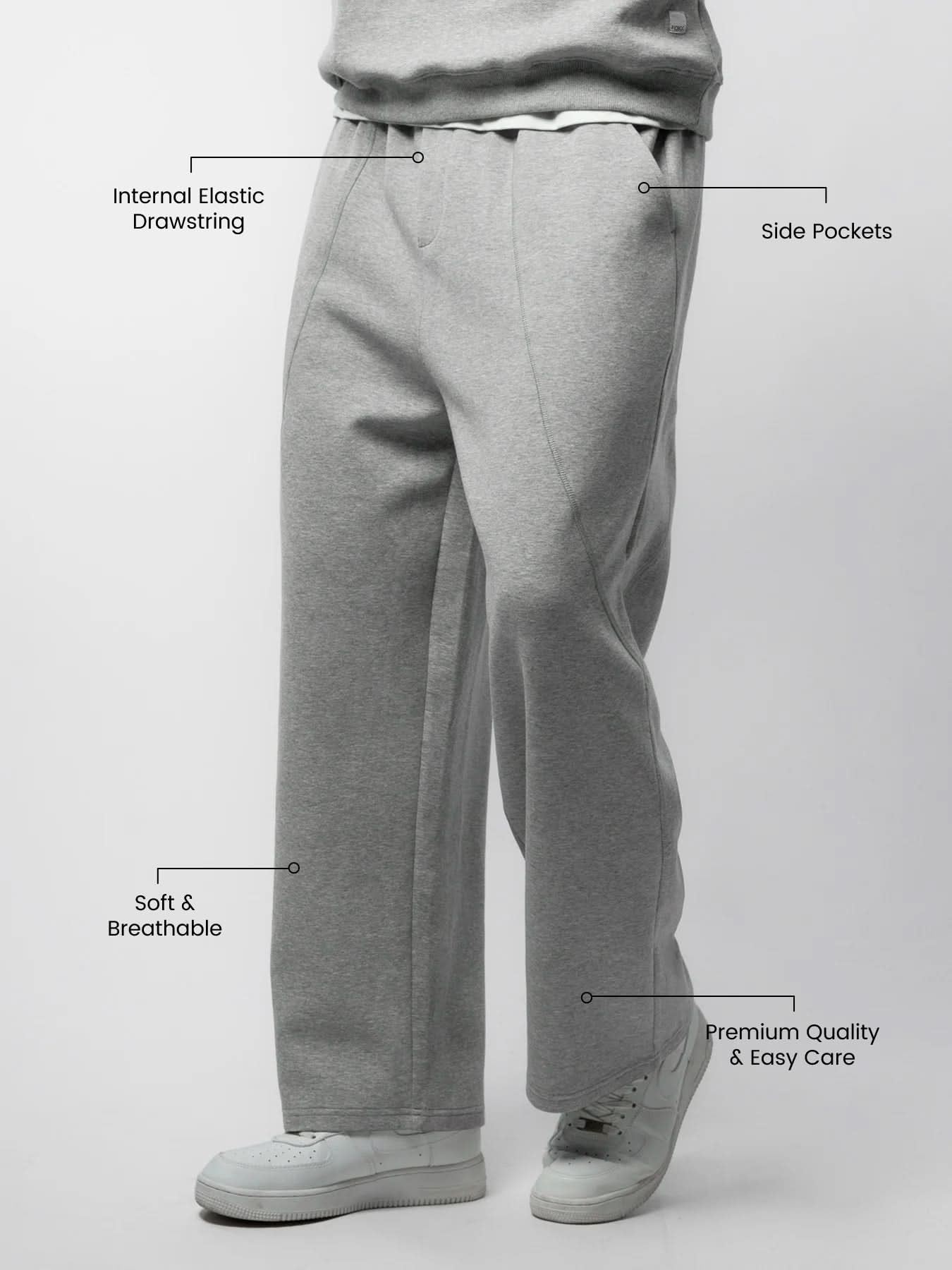 Esteban pantalones de pierna ancha con cordón de ajuste de otoño y con diseño curvo