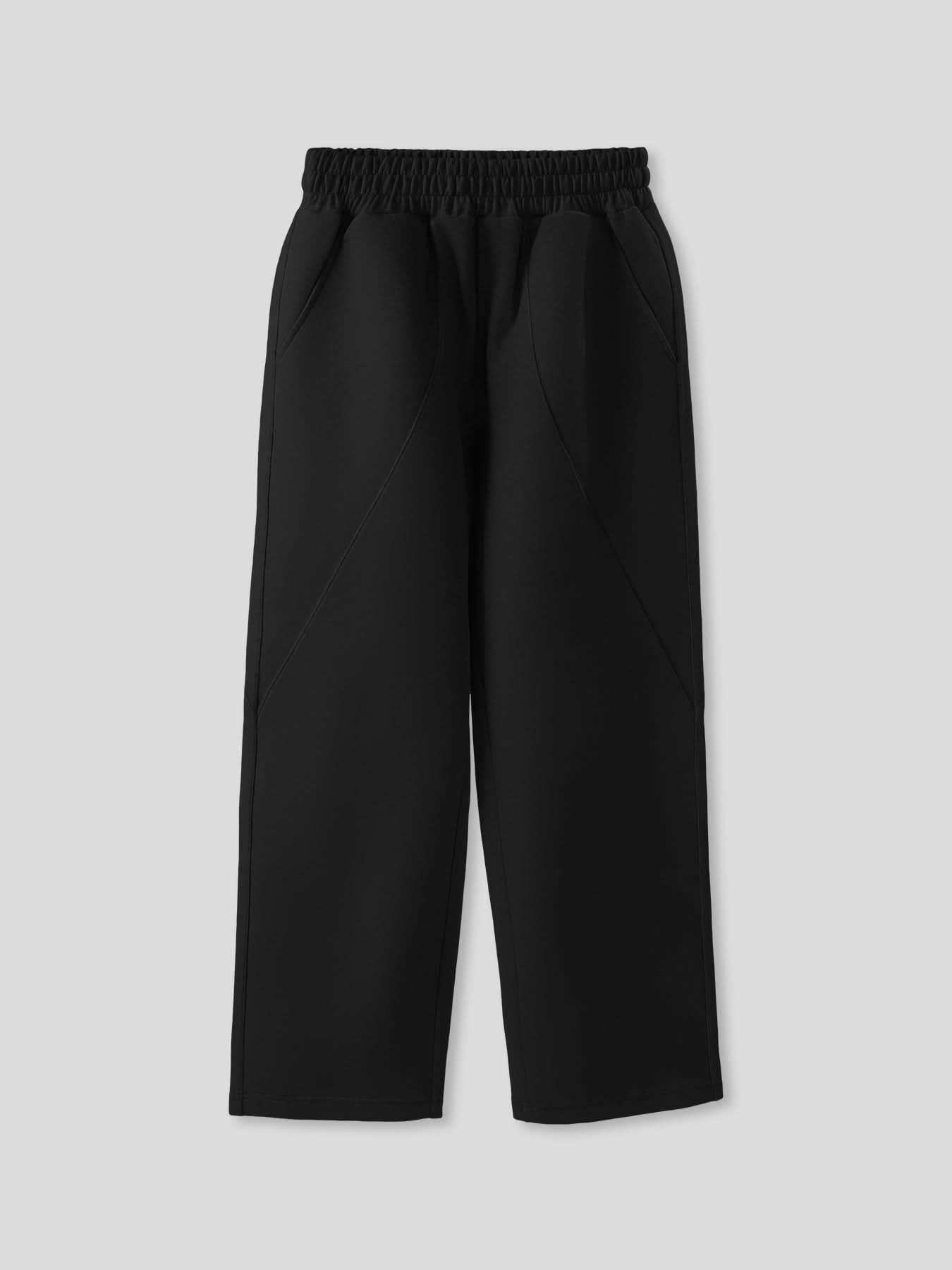 Esteban pantalones de pierna ancha con cordón de ajuste de otoño y con diseño curvo