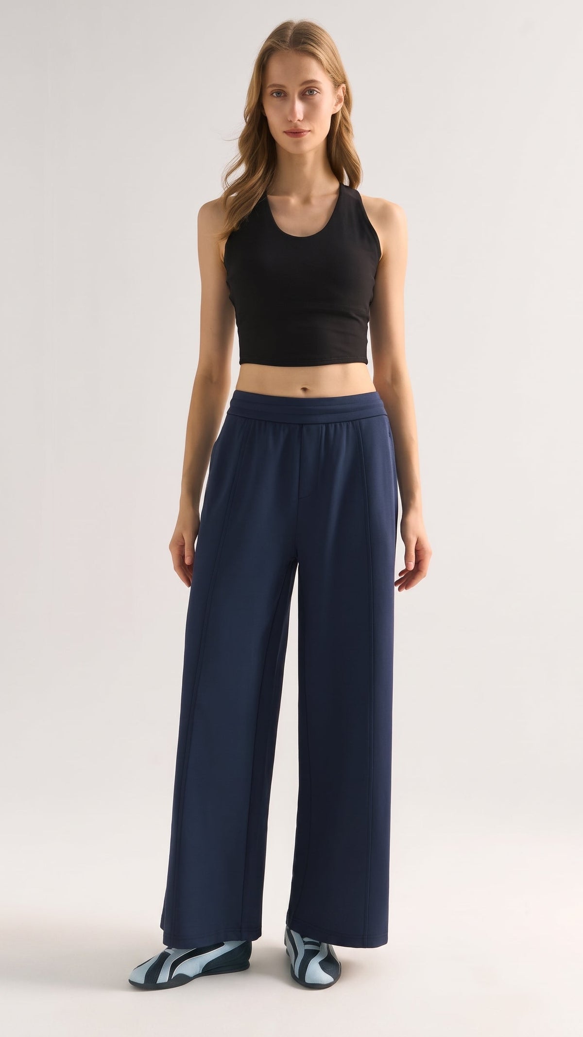 Julieta Pantalones de mezcla de algodón y corte ancho