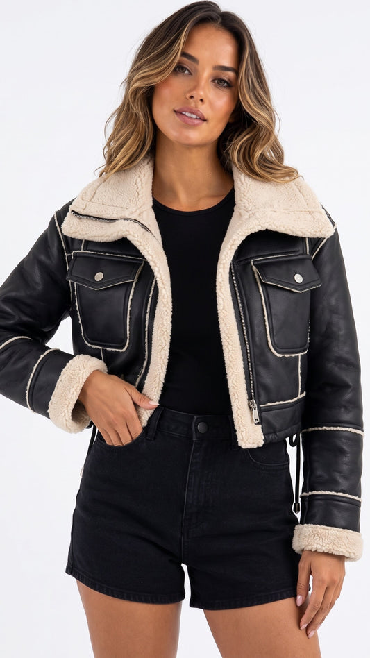 Gloria Chaqueta de piel imitación de piel de oveja
