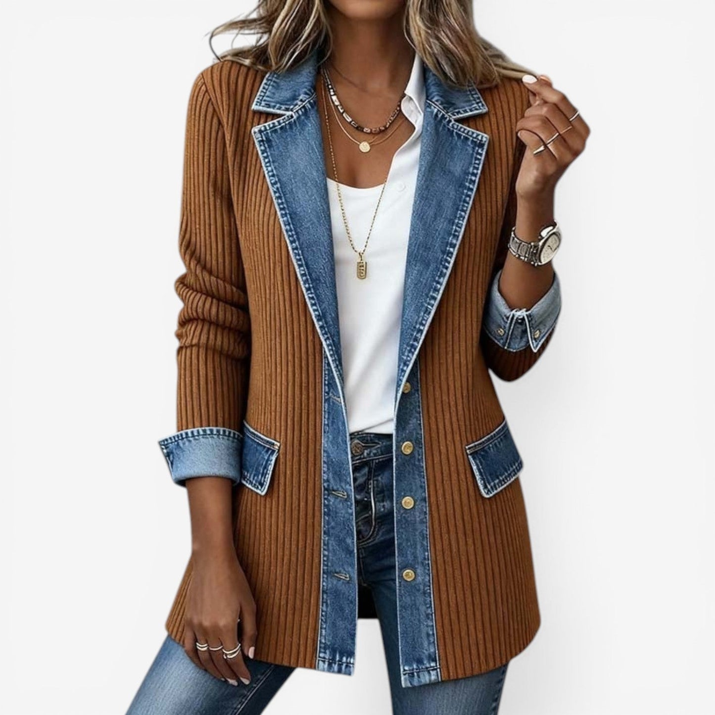 Noelia Chaqueta elegante con capas