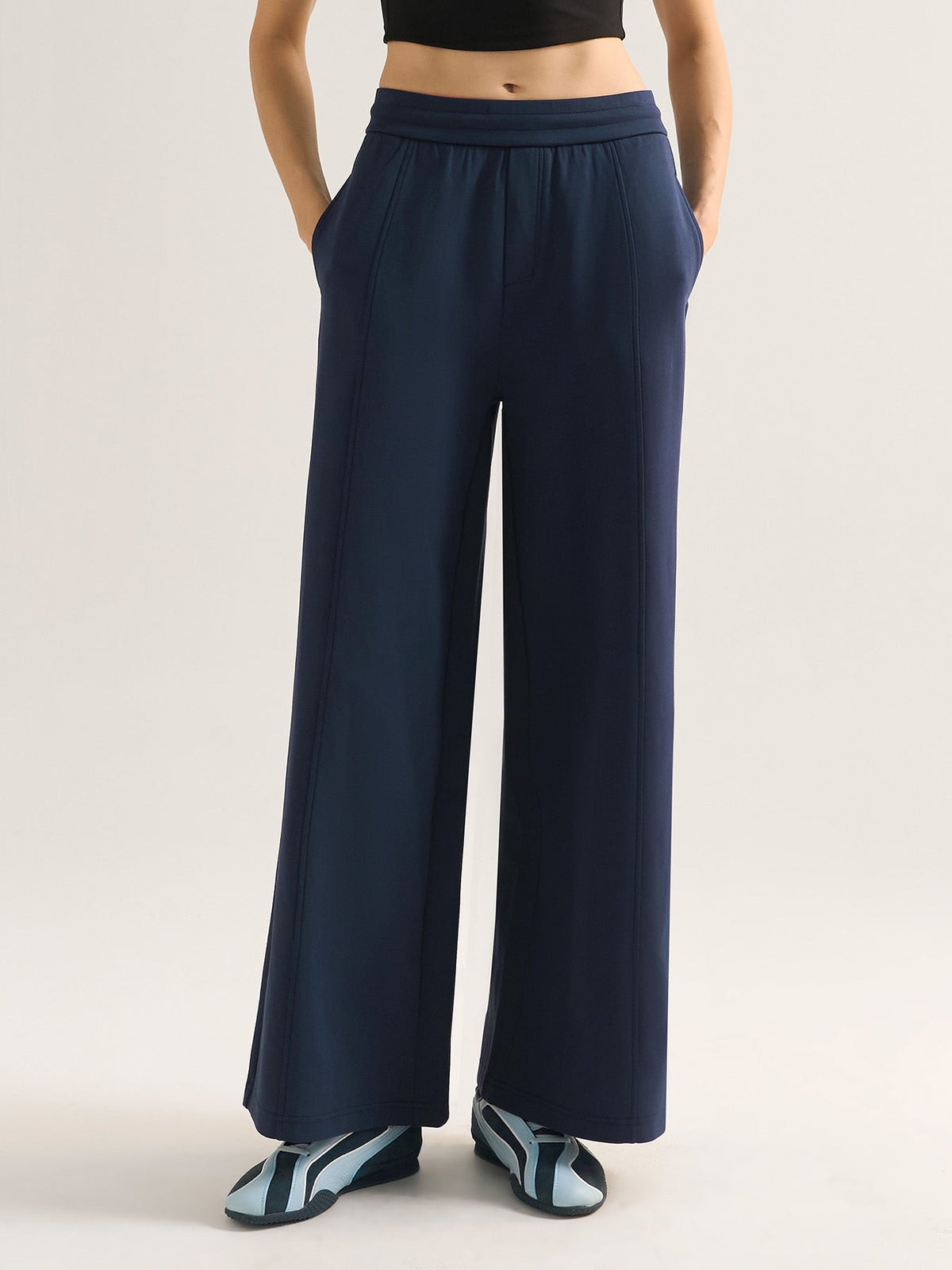 Julieta Pantalones de mezcla de algodón y corte ancho