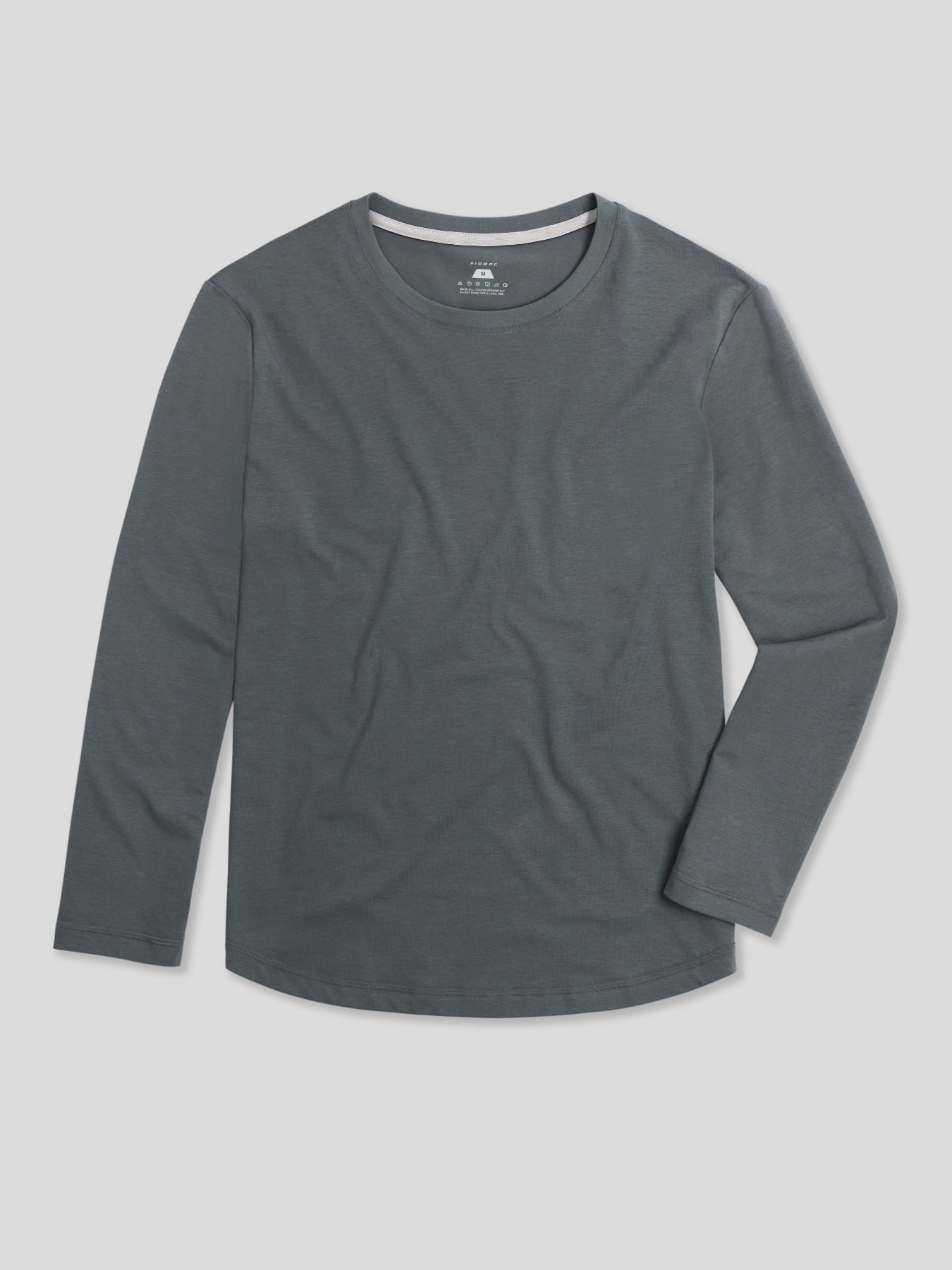 Camilo camiseta de manga larga con bajo curvo corte clásico