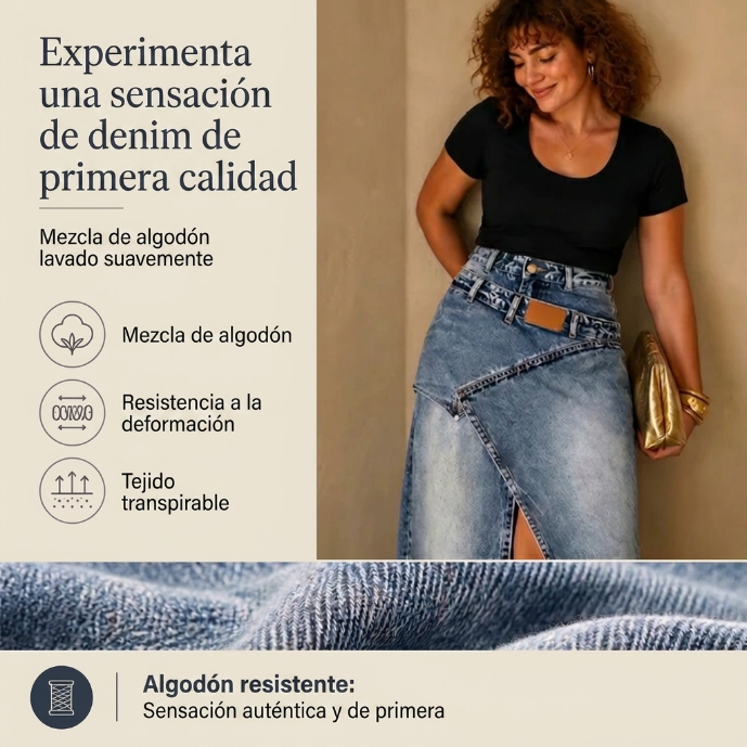 Monica Falda vaquera asimétrica