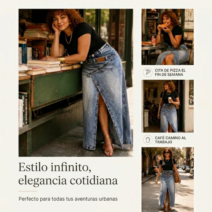 Monica Falda vaquera asimétrica