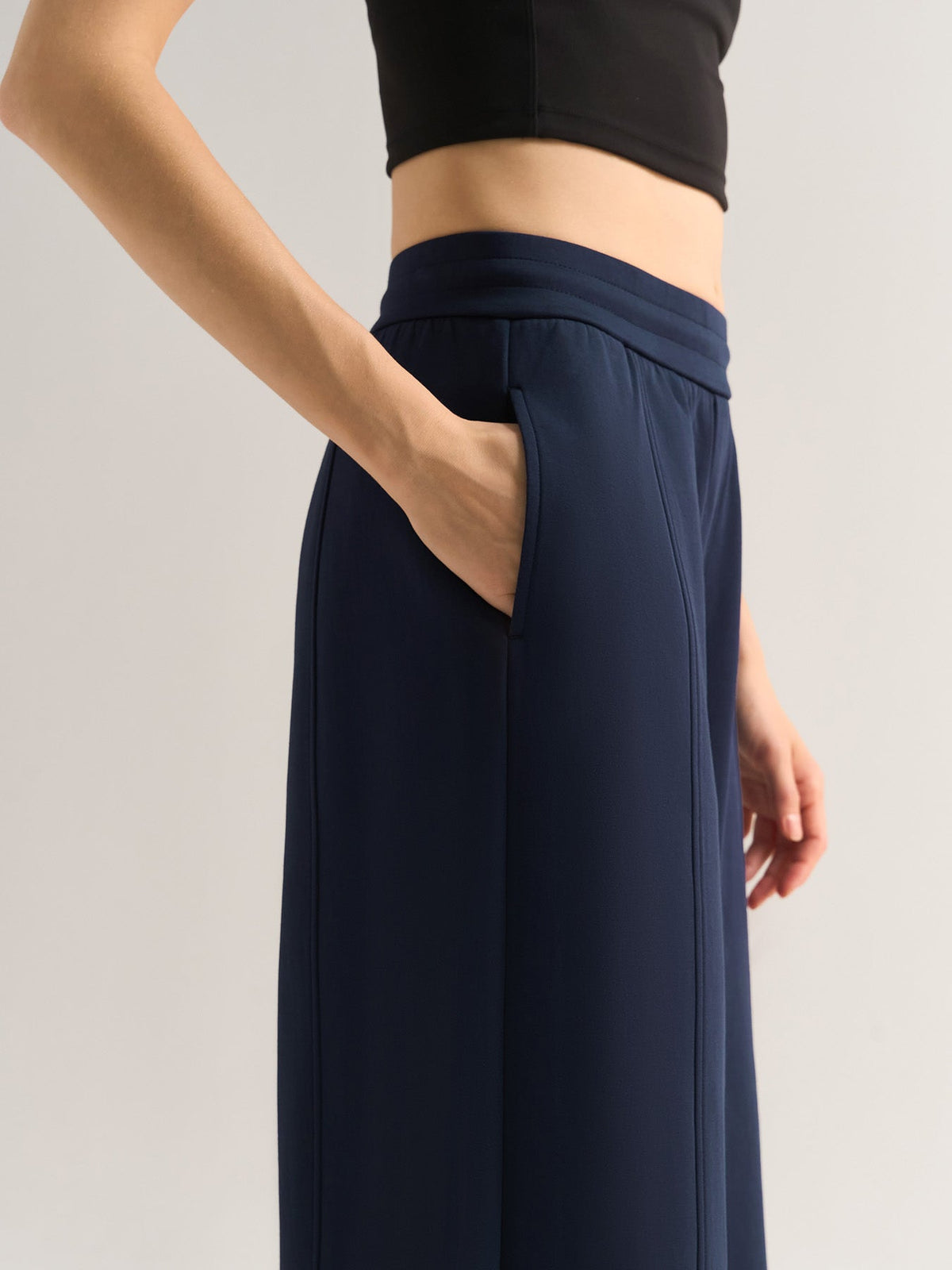 Julieta Pantalones de mezcla de algodón y corte ancho